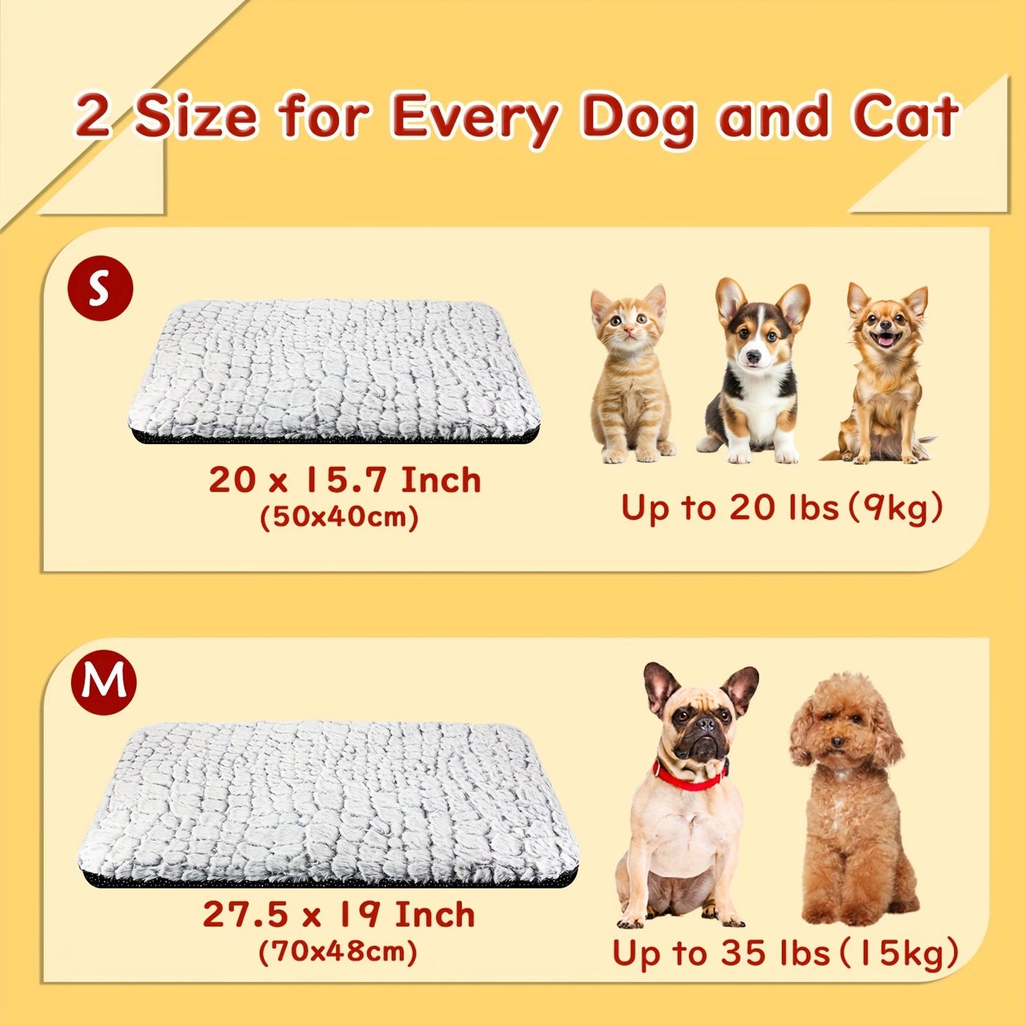 Self-warming cat and dog bed, super soft cat pet heating pad, suitable for indoor and outdoor, anti-slip heating cat pad and warm blanket