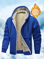 Warm Thick Men's Thermal Hooded Jacket with Sherpa Fleece Lined, Zipper Pockets, Zip-Up Coat for Fall/Winter