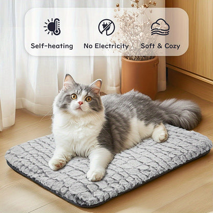 Self-warming cat and dog bed, super soft cat pet heating pad, suitable for indoor and outdoor, anti-slip heating cat pad and warm blanket